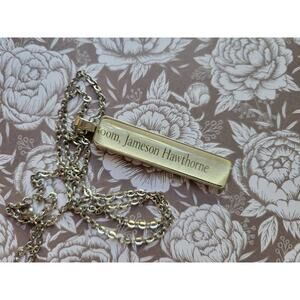 Jameson Hawthorne pendant necklace made with The Inheritance Games book pages